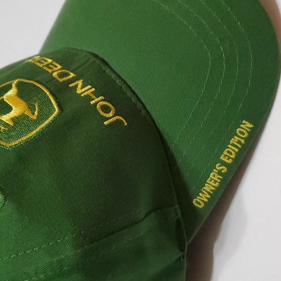 John Deere Baseball Cap Green Cotton Yellow Embroidered - Picture 3 of 6